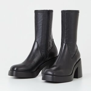 Vagabond Brooke Black Platform Ankle Boots 40=10